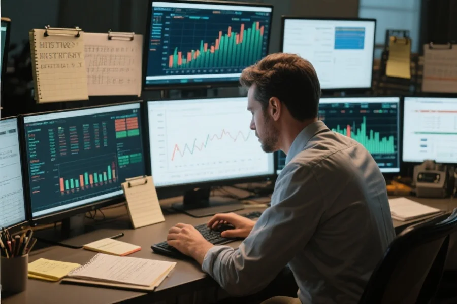 用户专注于数据分析